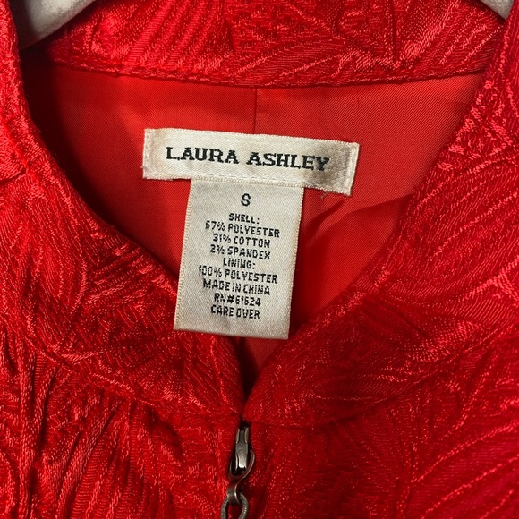 Laura Ashley Mock Neck Floral Embroidered Zip Blazer Jacket Women’s Size Small - Picture 4 of 6